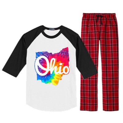 I Love My Ohio Home Script Ohio Raglan Sleeve Pajama Set