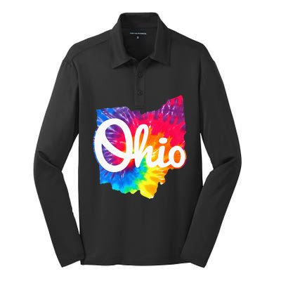 I Love My Ohio Home Script Ohio Silk Touch Performance Long Sleeve Polo