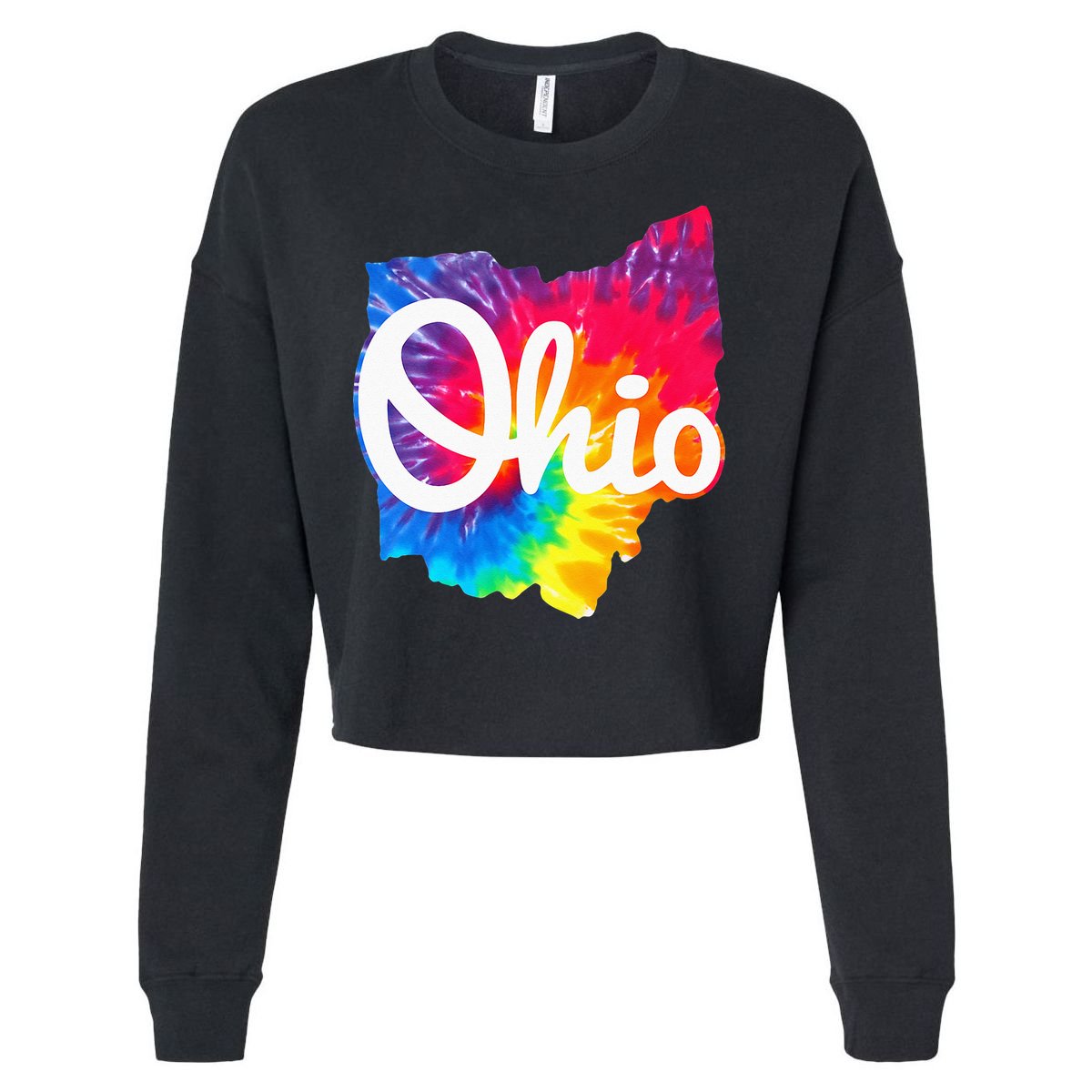 I Love My Ohio Home Script Ohio Cropped Pullover Crew