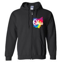 I Love My Ohio Home Script Ohio Full Zip Hoodie