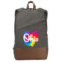 I Love My Ohio Home Script Ohio Cotton Canvas Backpack