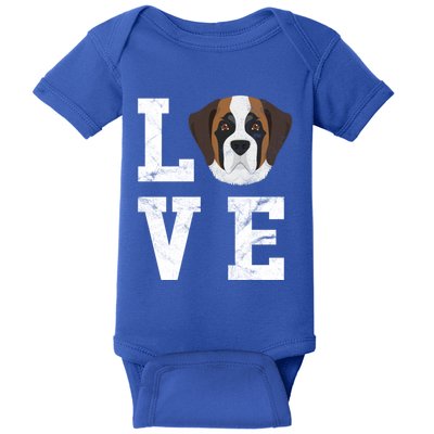 I Love My Dog Gift Saint Bernard Dog Lover Cute Gift Baby Bodysuit