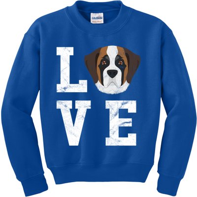 I Love My Dog Gift Saint Bernard Dog Lover Cute Gift Kids Sweatshirt