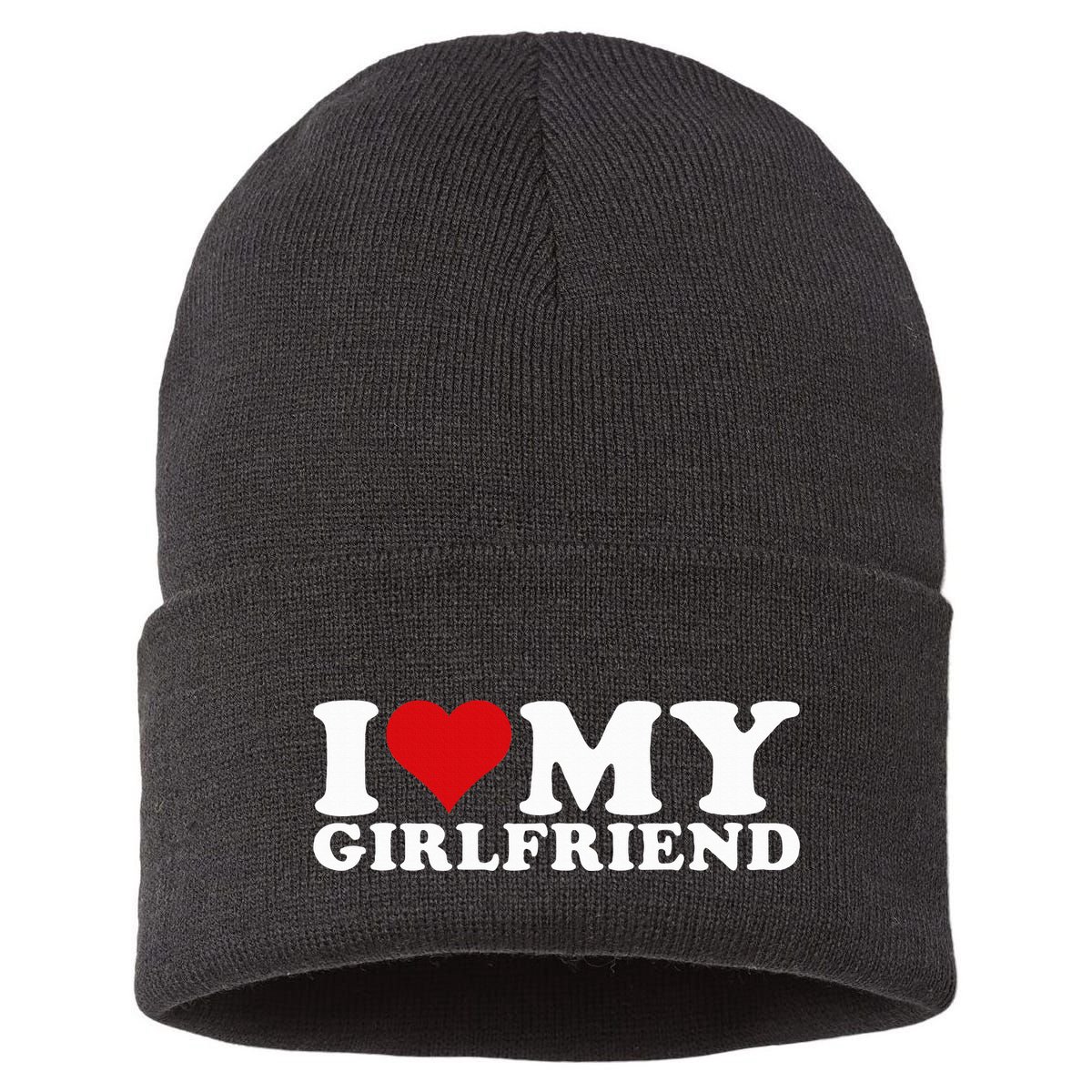 I Love My Girlfriend Gf I Heart My Girlfriend  Sustainable Knit Beanie
