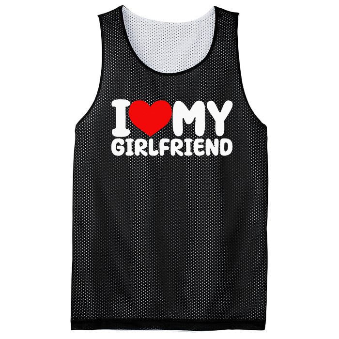 I Love My Girlfriend I Heart My Girlfriend Mesh Reversible Basketball Jersey Tank