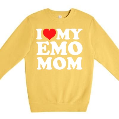 I Love My Emo Mom Cool Gift Premium Crewneck Sweatshirt