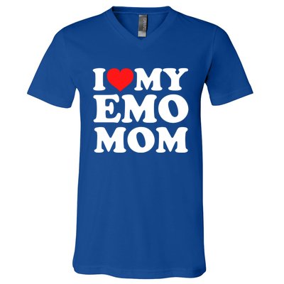 I Love My Emo Mom Cool Gift V-Neck T-Shirt