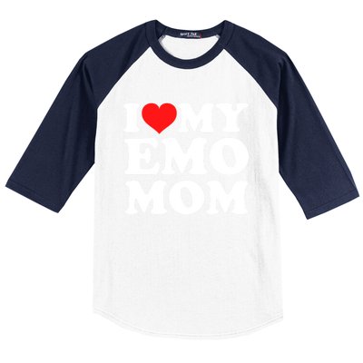 I Love My Emo Mom Cool Gift Baseball Sleeve Shirt