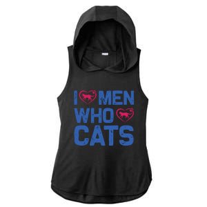 I Love Man Who Love Cats Ladies PosiCharge Tri-Blend Wicking Draft Hoodie Tank