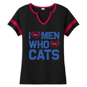 I Love Man Who Love Cats Ladies Halftime Notch Neck Tee