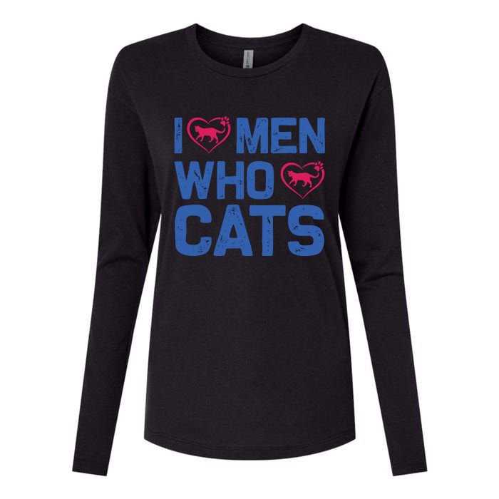 I Love Man Who Love Cats Womens Cotton Relaxed Long Sleeve T-Shirt