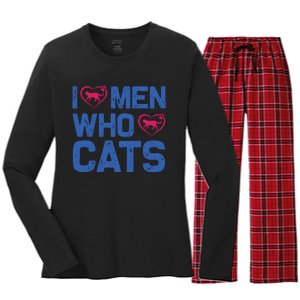 I Love Man Who Love Cats Women's Long Sleeve Flannel Pajama Set 