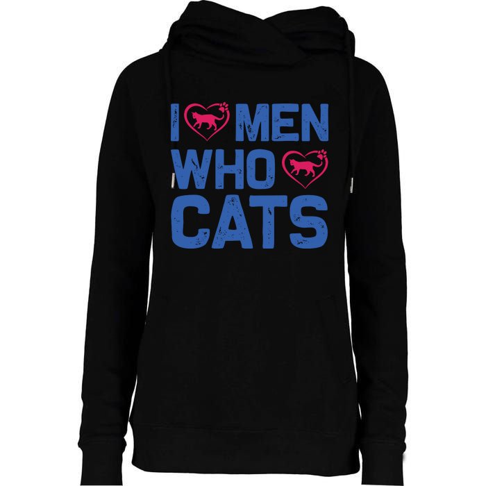 I Love Man Who Love Cats Womens Funnel Neck Pullover Hood