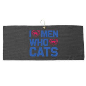 I Love Man Who Love Cats Large Microfiber Waffle Golf Towel