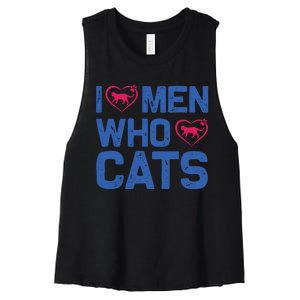 I Love Man Who Love Cats Women's Racerback Cropped Tank