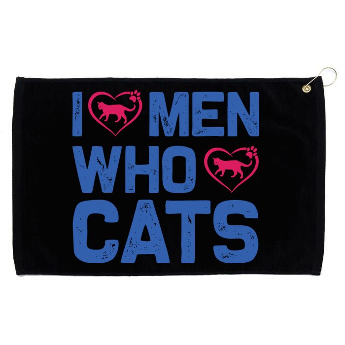 I Love Man Who Love Cats Grommeted Golf Towel