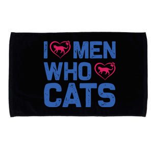 I Love Man Who Love Cats Microfiber Hand Towel