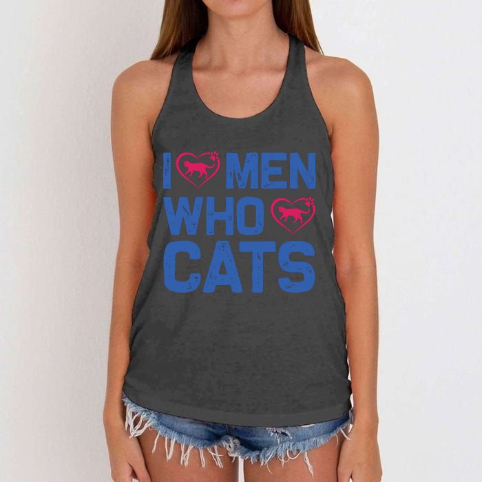 I Love Man Who Love Cats Women's Knotted Racerback Tank