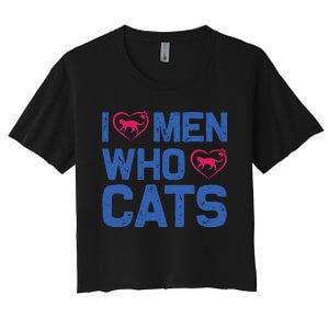 I Love Man Who Love Cats Women's Crop Top Tee