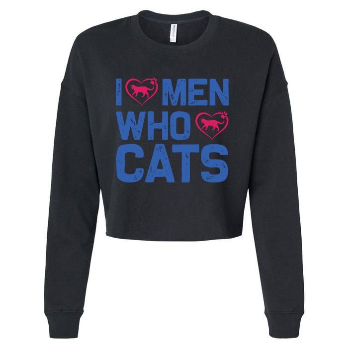 I Love Man Who Love Cats Cropped Pullover Crew