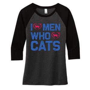 I Love Man Who Love Cats Women's Tri-Blend 3/4-Sleeve Raglan Shirt