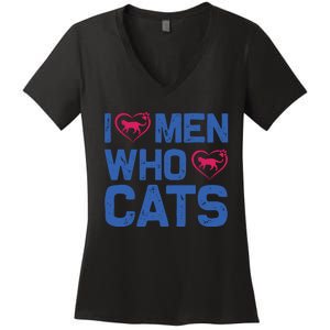 I Love Man Who Love Cats Women's V-Neck T-Shirt