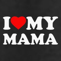 I Love My Mama Heart 7 Panel Mesh Trucker Snapback Hat