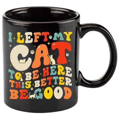 I Left My Cat To Be Here This Better Be Good Women 11oz C Handle Ceramic Mug