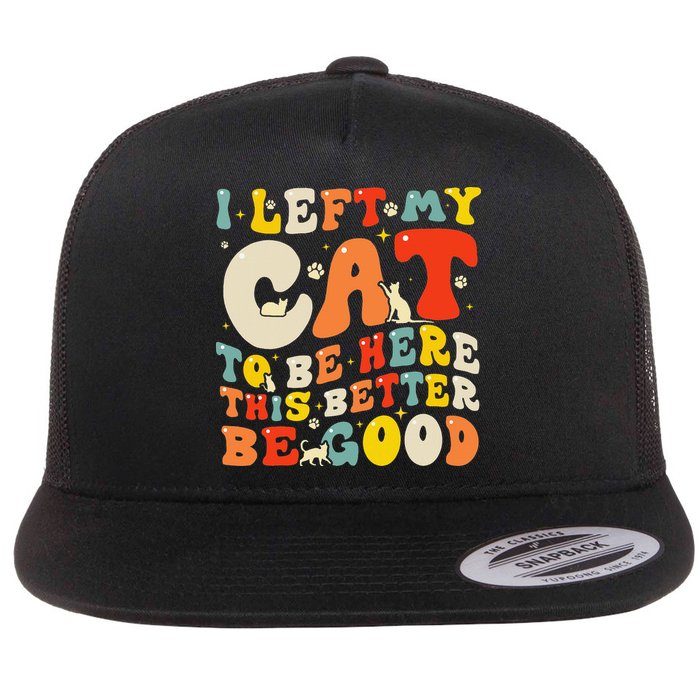 I Left My Cat To Be Here This Better Be Good Women Flat Bill Trucker Hat