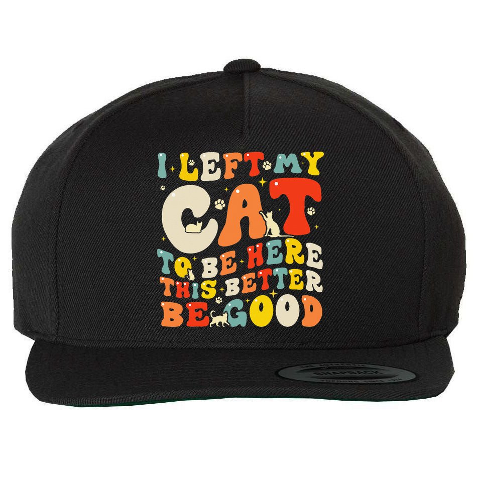 I Left My Cat To Be Here This Better Be Good Women Wool Snapback Cap