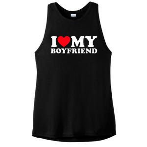 I Love My Boyfriend I Heart My Boyfriend BF Ladies PosiCharge Tri-Blend Wicking Tank