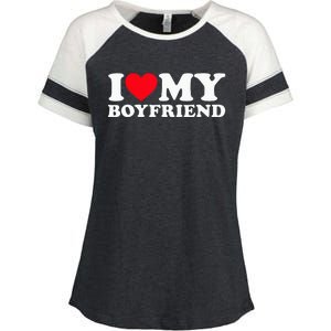 I Love My Boyfriend I Heart My Boyfriend BF Enza Ladies Jersey Colorblock Tee