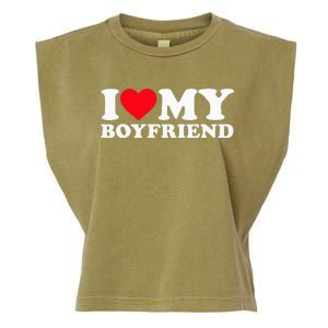 I Love My Boyfriend I Heart My Boyfriend BF Garment-Dyed Women's Muscle Tee