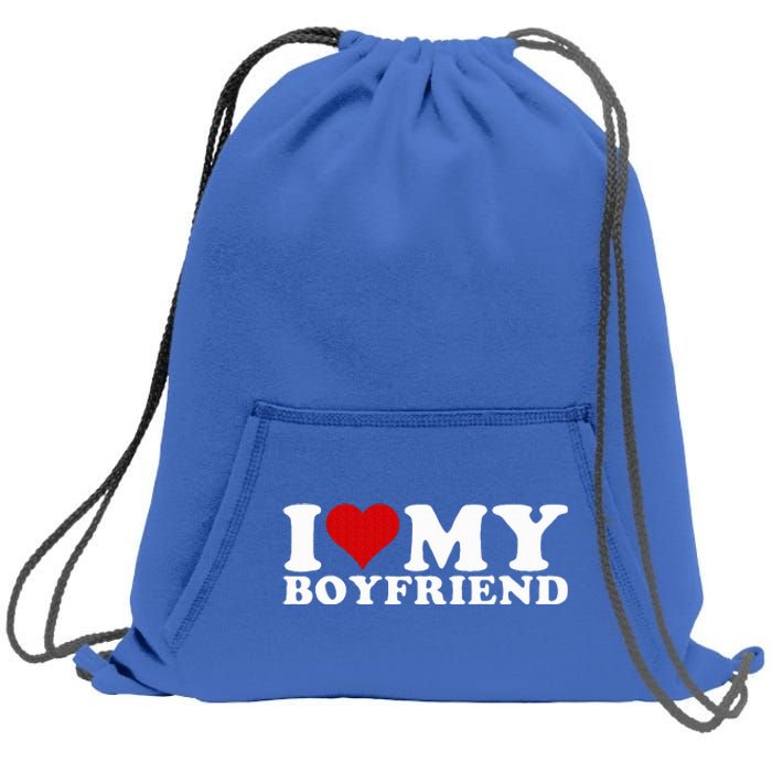 I Love My Boyfriend Bf I Heart My Boyfriend BF Sweatshirt Cinch Pack Bag