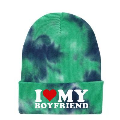 I Love My Boyfriend Bf I Heart My Boyfriend BF Tie Dye 12in Knit Beanie