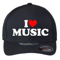 I Love Music Music Lover I Heart Music Flexfit Unipanel Trucker Cap