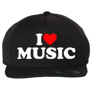 I Love Music Music Lover I Heart Music Wool Snapback Cap