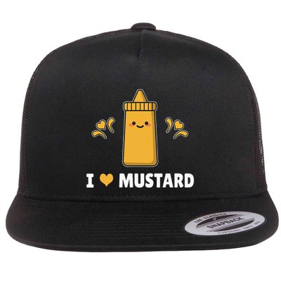 I Love Mustard Funny Cute Mustard Flat Bill Trucker Hat