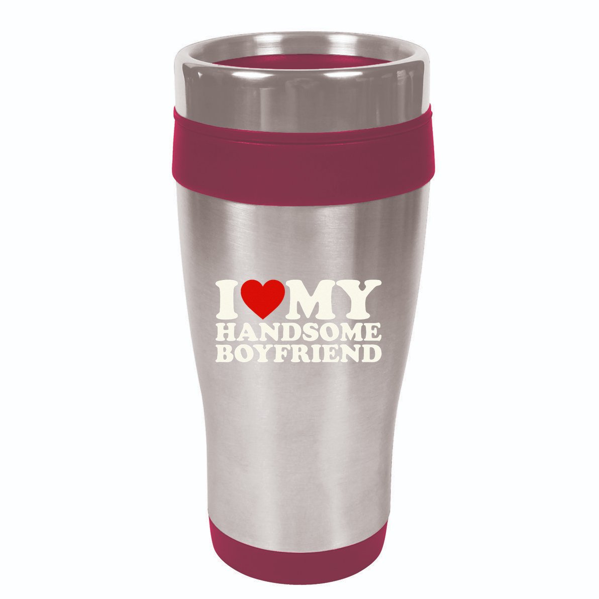 I Love My Handsome Boyfriend I Heart My Handsome Boyfriend 16oz Travel Tumbler