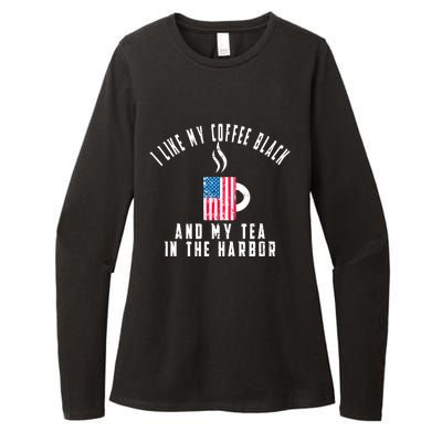 I Like My Coffee Black And My Tea In The Harbor US Flag Cup Womens CVC Long Sleeve Shirt