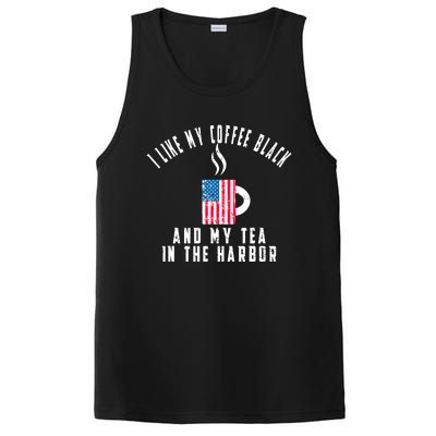 I Like My Coffee Black And My Tea In The Harbor US Flag Cup PosiCharge Competitor Tank