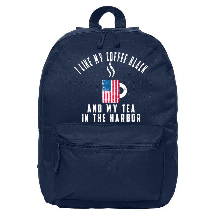 I Like My Coffee Black And My Tea In The Harbor US Flag Cup 16 in Basic Backpack