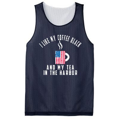 I Like My Coffee Black And My Tea In The Harbor US Flag Cup Mesh Reversible Basketball Jersey Tank