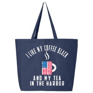 I Like My Coffee Black And My Tea In The Harbor US Flag Cup 25L Jumbo Tote