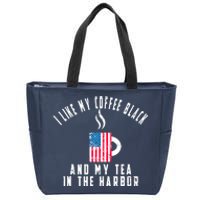 I Like My Coffee Black And My Tea In The Harbor US Flag Cup Zip Tote Bag