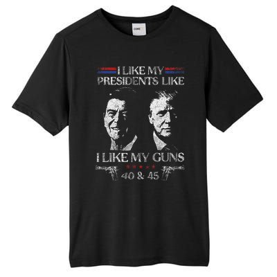 I Like My Presidents Like I Like My Guns 40 45 Tall Fusion ChromaSoft Performance T-Shirt