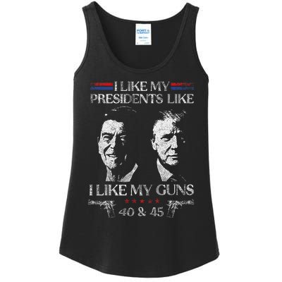 I Like My Presidents Like I Like My Guns 40 45 Ladies Essential Tank