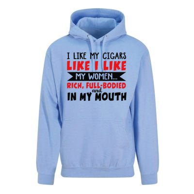 I Like My Cigars Like I Like My Women Unisex Surf Hoodie