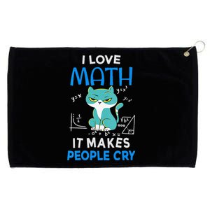 I Love Math It Makes People Cry Funny Moody Cat Grommeted Golf Towel