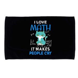 I Love Math It Makes People Cry Funny Moody Cat Microfiber Hand Towel